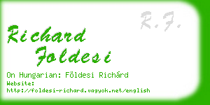 richard foldesi business card
