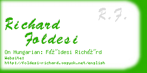 richard foldesi business card